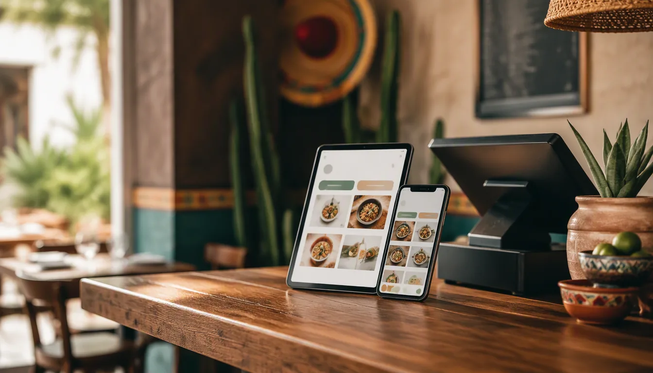 Cocina con tecnología automatizada en un restaurante