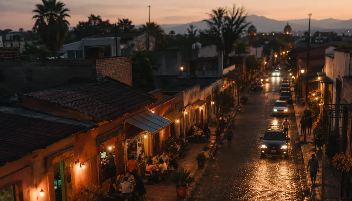 Mapa de México iluminado con la concentración de restaurantes por estado
