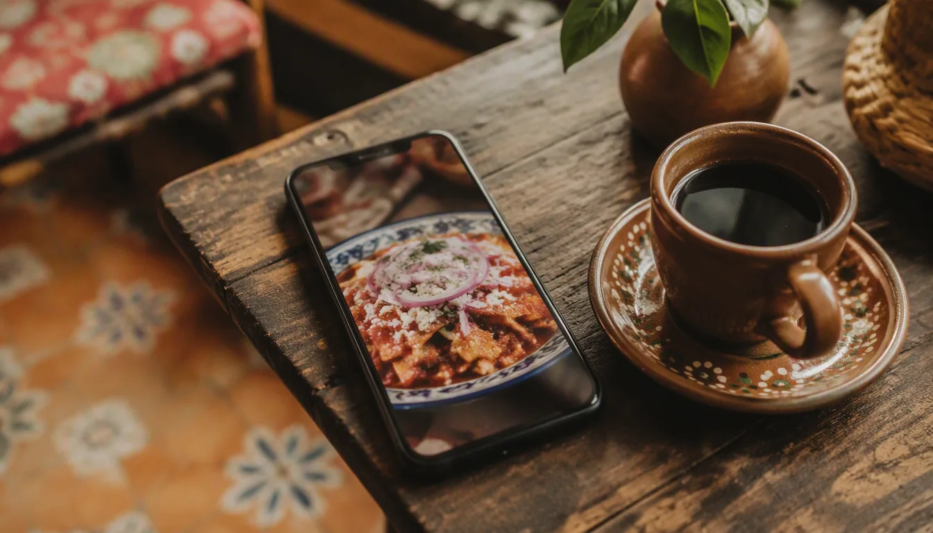 Dueño de restaurante revisando en su celular los resultados de una campaña de Facebook Ads
