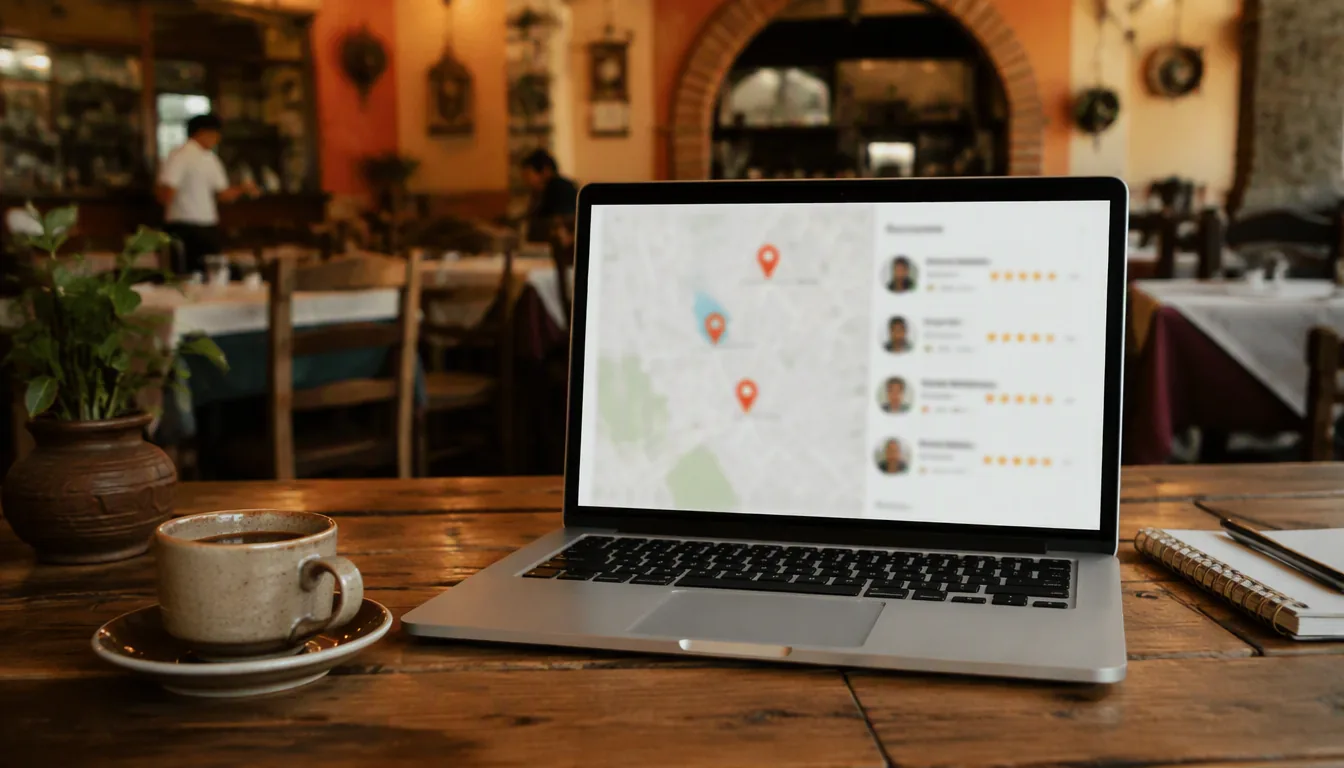 Pantalla de celular mostrando un anuncio de restaurante en los primeros resultados de Google