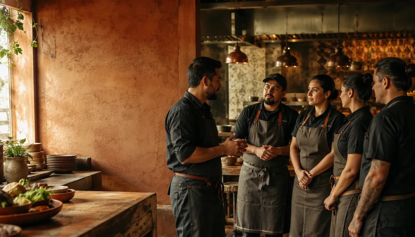 Manos con guantes desinfectando y limpiando superficies de cocina