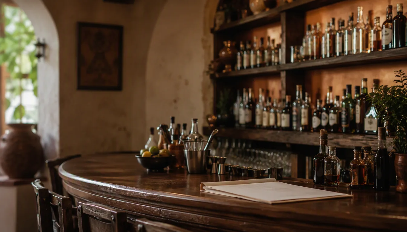 Dueño de restaurante revisando documentos de licencia de alcohol en su oficina