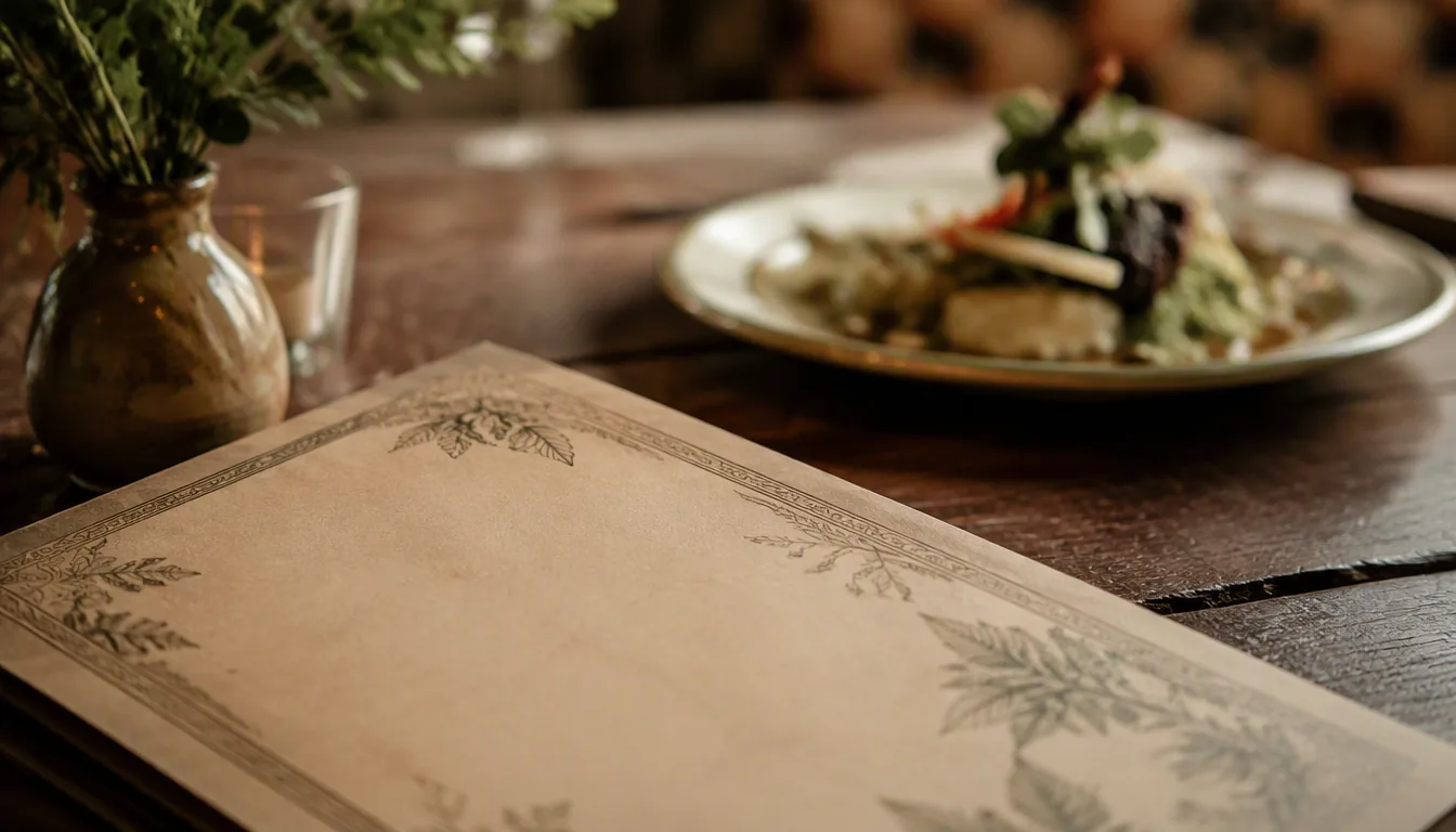 Menú de restaurante mexicano abierto sobre una mesa con precios diseñados estratégicamente