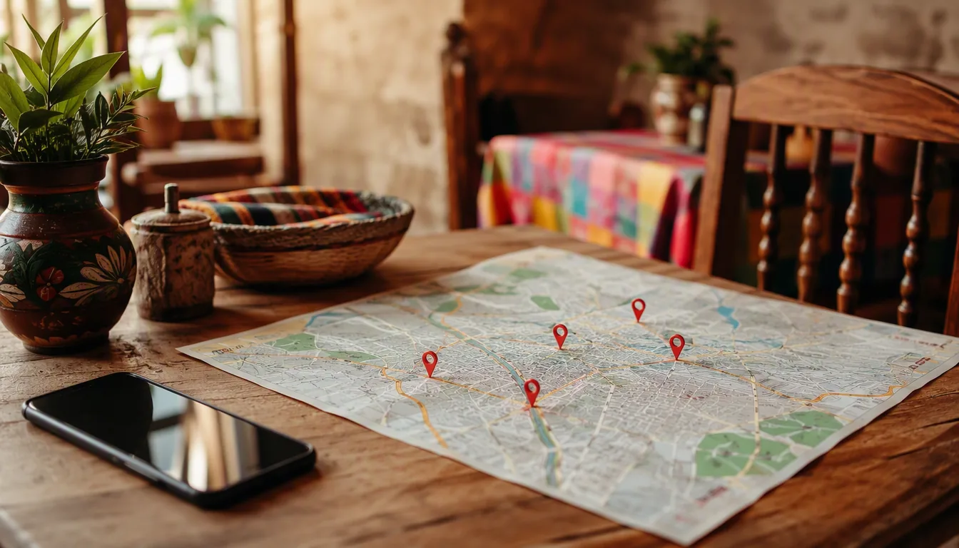 Persona buscando restaurantes cerca de mí en Google Maps desde su celular